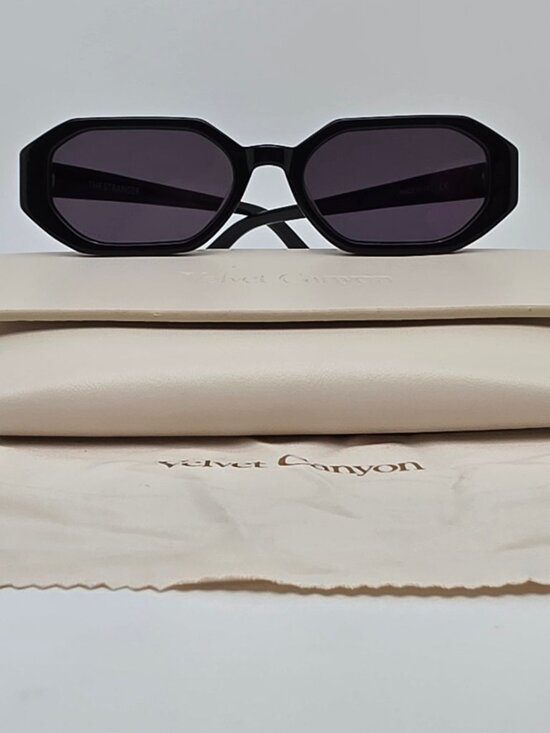 Velvet Canyon Accessories - Velvet Canyon The Stranger Black Frame Dark Grey Lens Sunglasses w/ Case 50mm